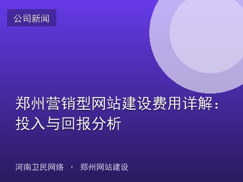 郑州营销型网站建设费用详解：投入与回报分析